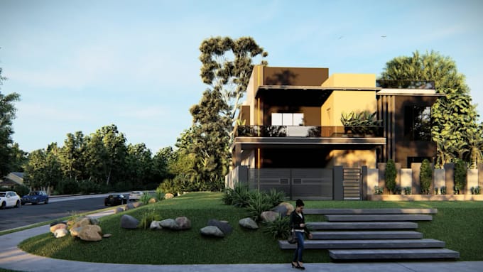 design realistic 3d exterior renderings for your house