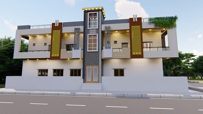 do sketch up 3d model and rendering of 3d model