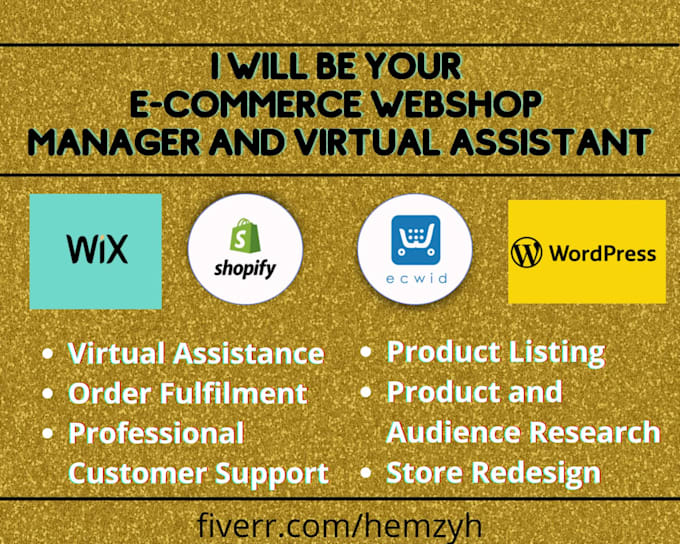 build, manage, design, virtual assist your wix, shopify website or store