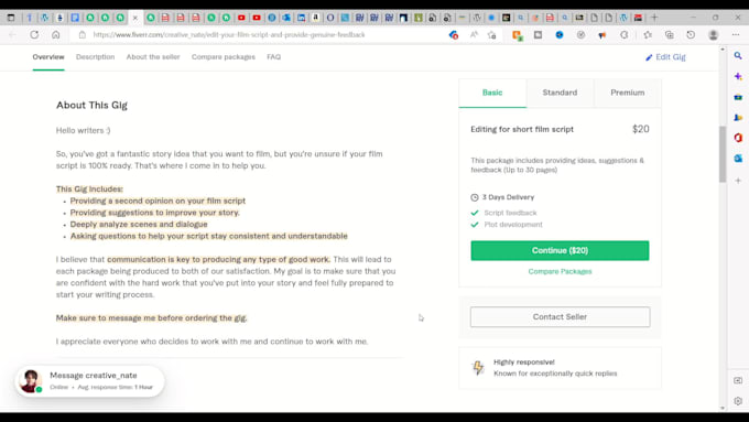 edit your film script and provide genuine feedback