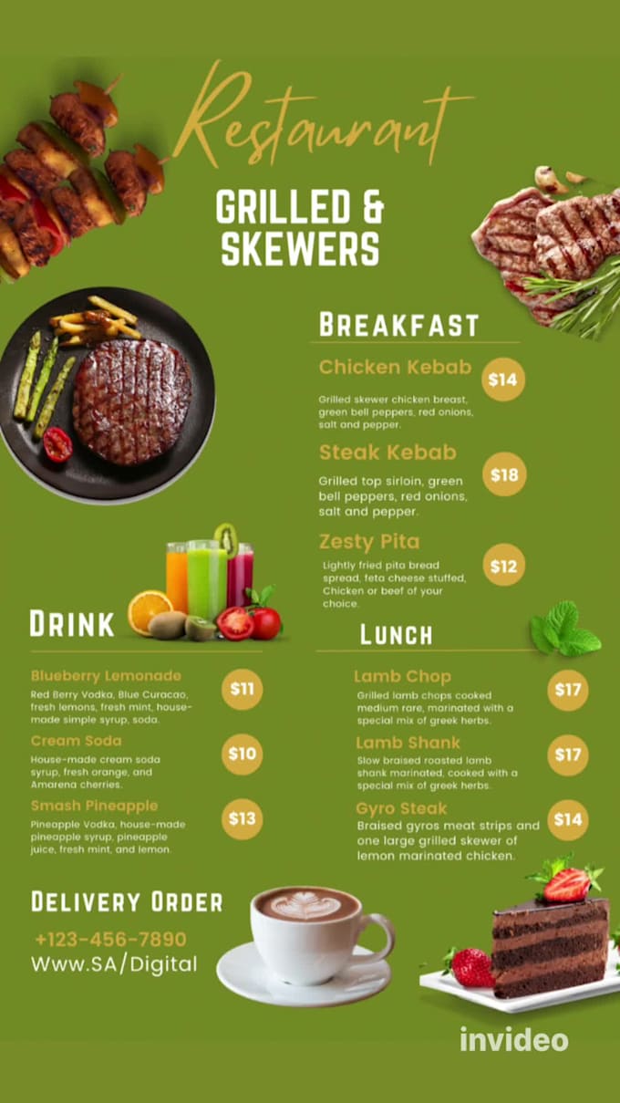 Create eye catching restaurant menu design and logo design by Sa