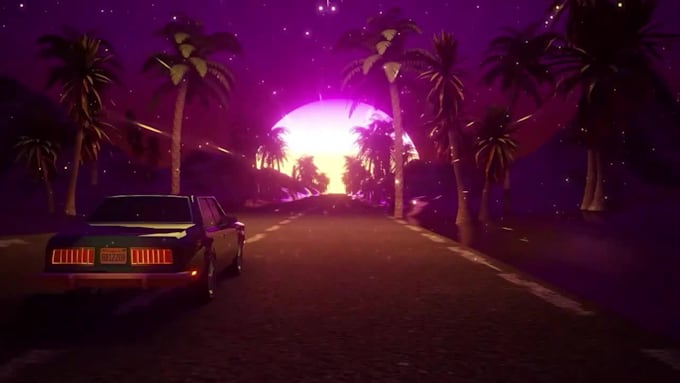 create a unique cool, car driving stage music video