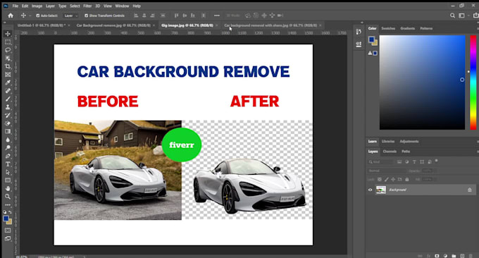 do car photo editing replace vehicle background removal