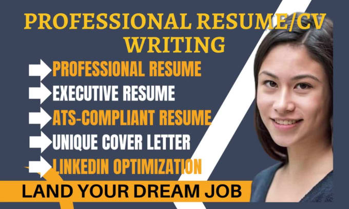 Write A Professional, Ats Resume, Cover Letter, Executive Resume Cv 