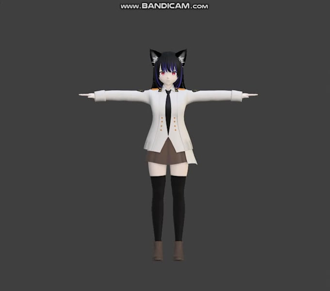 do 3d vrchat vroid avatar character in anime style