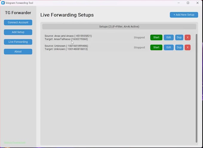 do all telegram script, clone channel auto forward message