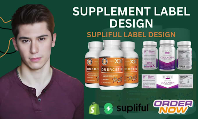 create shopify supliful supplements product label design