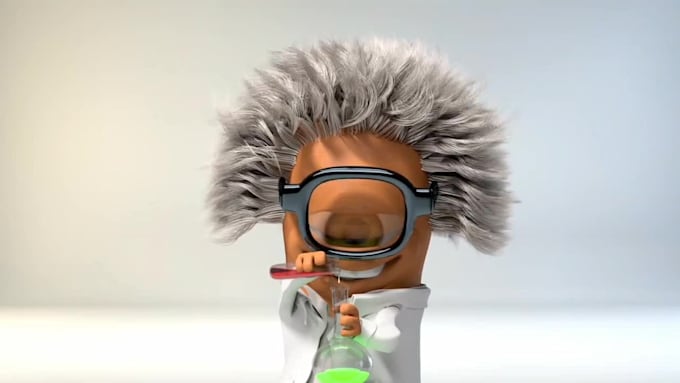 make mad scientist intro with you logo