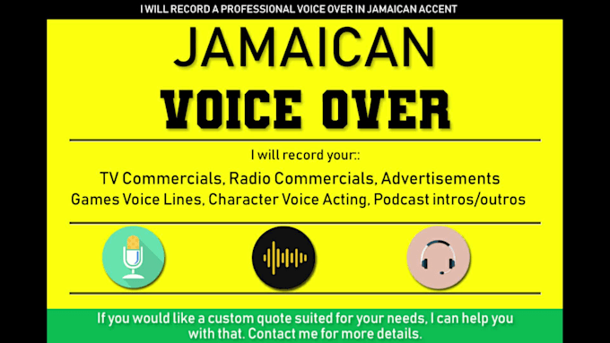 record a professional voice over in jamaican accent