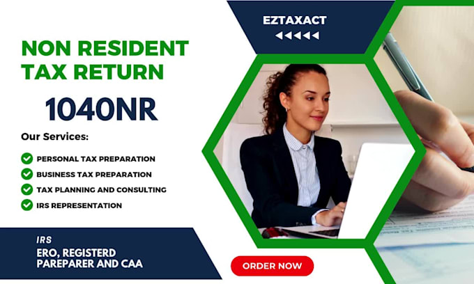 prepare and file your US non resident tax return 1040nr