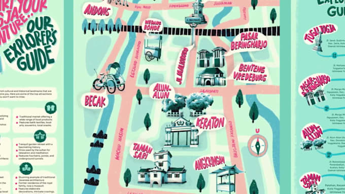 map illustration, map design, 2d vector map, dnd map, travel guide, fantasy map