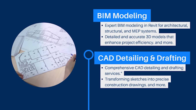 provide bim modeling in revit, autocad drafting and detailing services