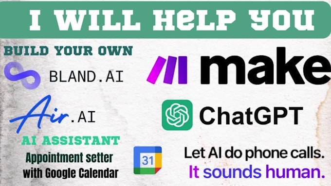 bland or air ai with chatgpt and google calendar make com API http webhook