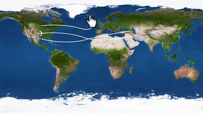 create travel map route animation video