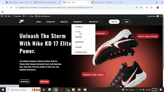 design a custom wordpress homepage using elementor