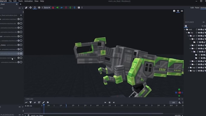 create custom minecraft blockbench 3d model, animation and textures