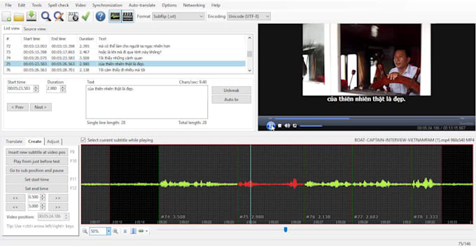 provide subtitle srt format, closed caption for video