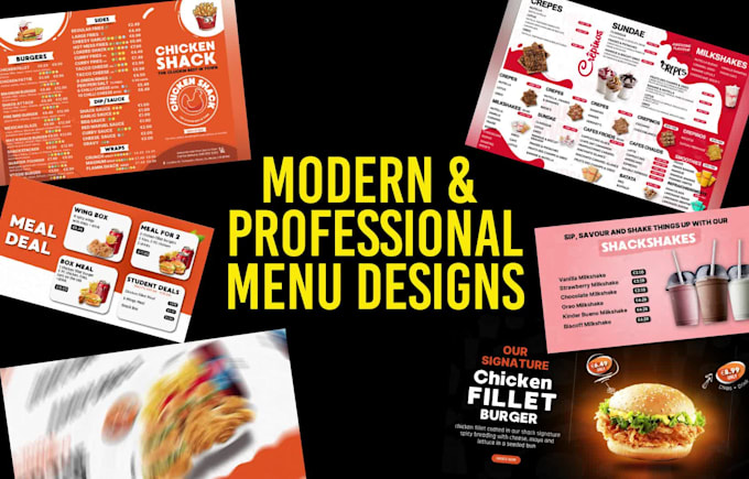 design digital menu, digital menu board or animated menu