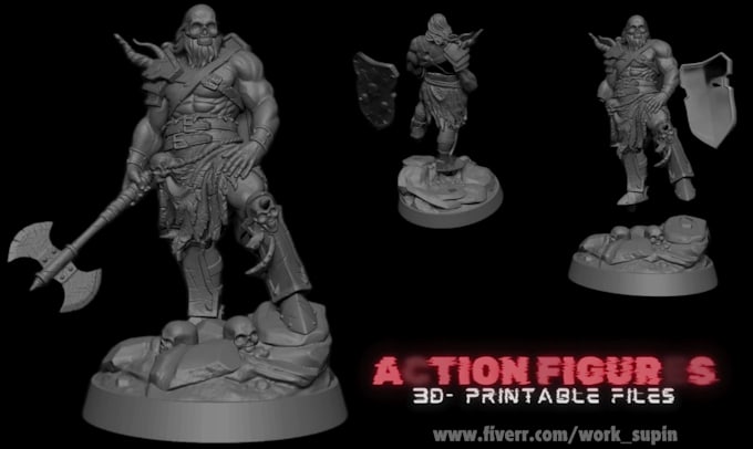 Create action figure sculptures 3d printable files by Work_supin | Fiverr