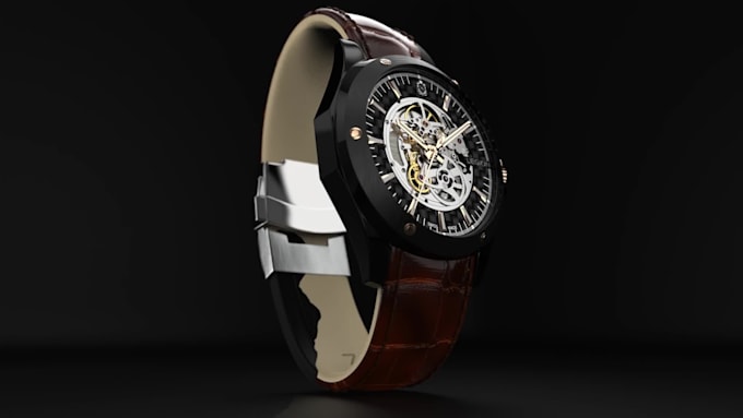 work in 3d model watch animation