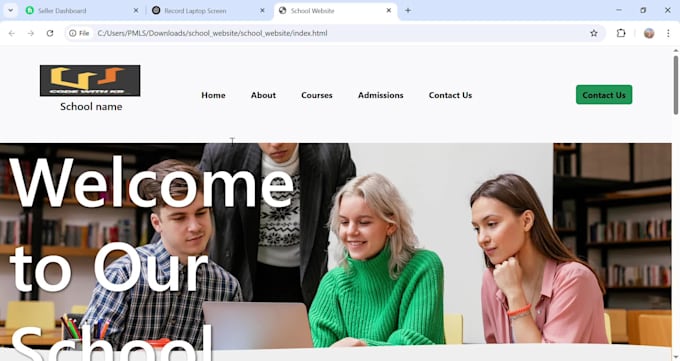 we will design a modern and responsive front end website