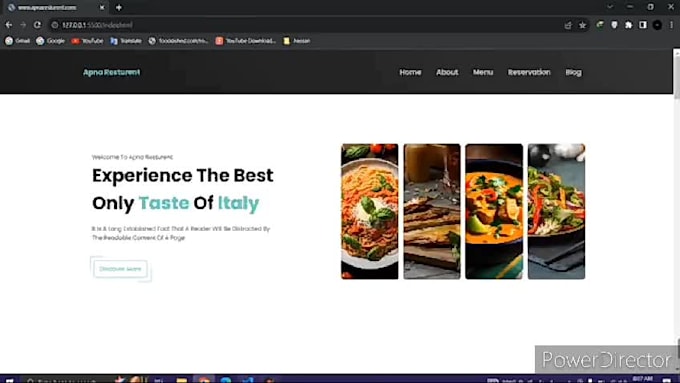 design online food ordering, restaurant websites