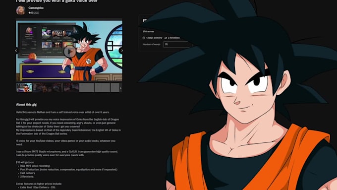 provide you with a goku voice over