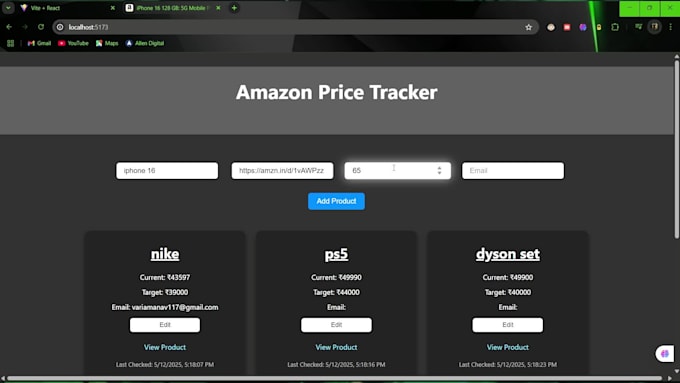 create an amazon price tracker bot with email alerts