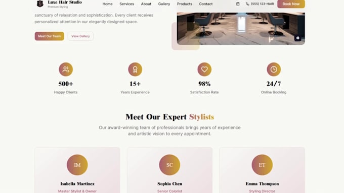 build a modern salon or spa website with a booking system