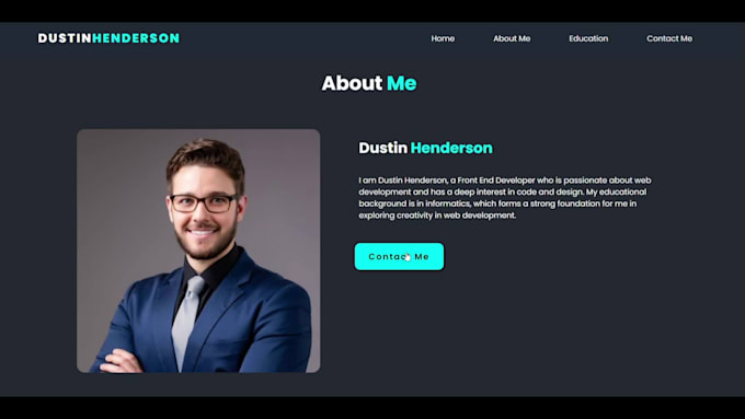 develop personal portfolio website, landing page using javascript, PHP