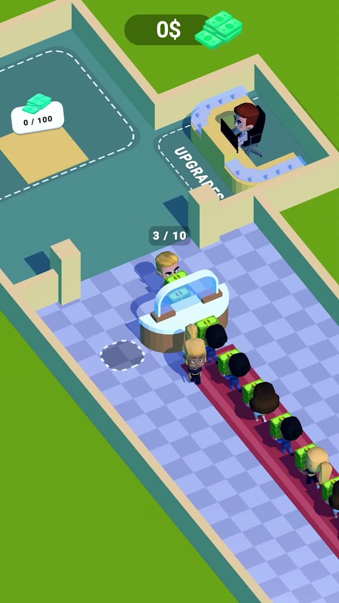 develop a tycoon simulator game like idle gas station or food business