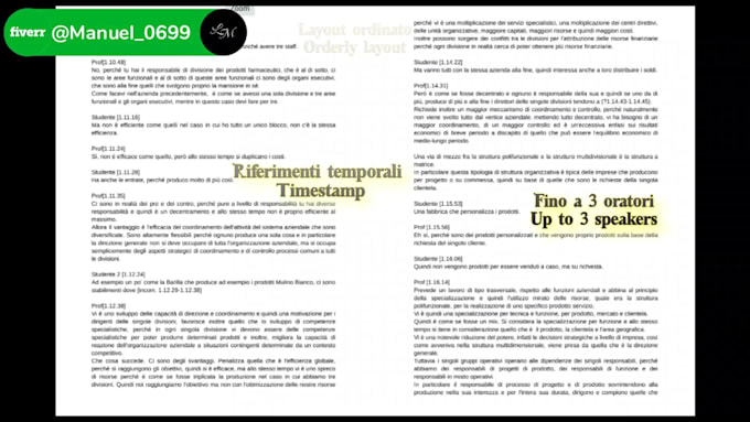 do italian transcription trascrizioni audio e video