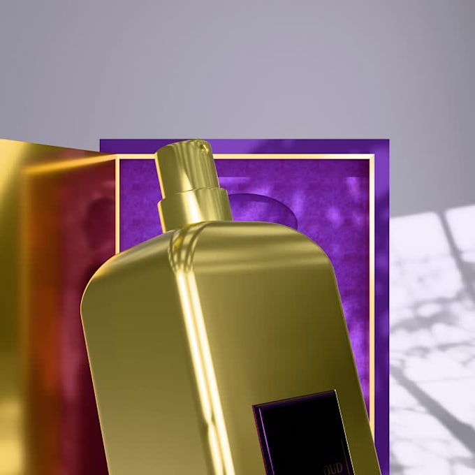 luxury perfume packaging and label design with dieline
