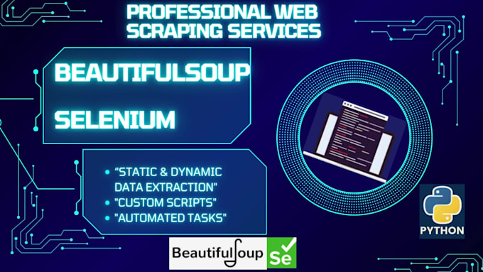 scrape websites using beautifulsoup and selenium