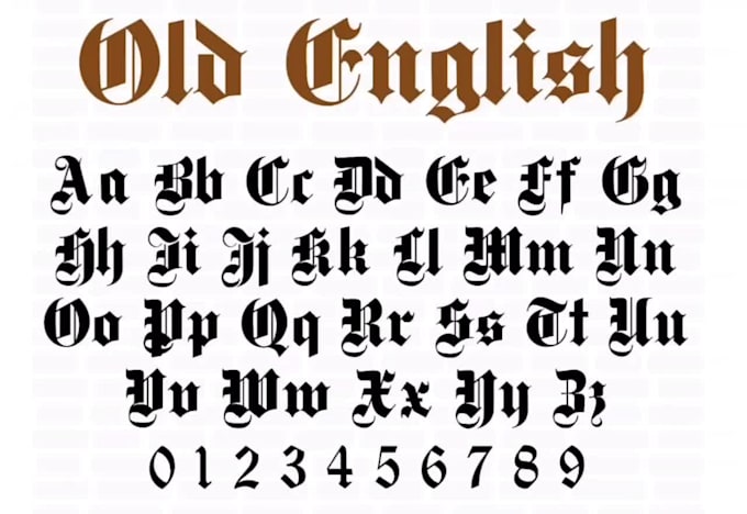 Design your calligraphy in old english logo by Huey_pierce | Fiverr
