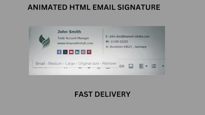 design clickable HTML email outlook signature and animated email signature
