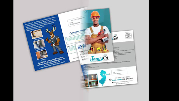 design hvac, electric, handyman, plumber, moving postcard, flyer and door hanger