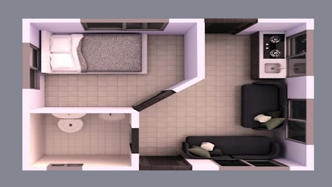 do 2d to 3d floor plan, 3d interior design and rendering