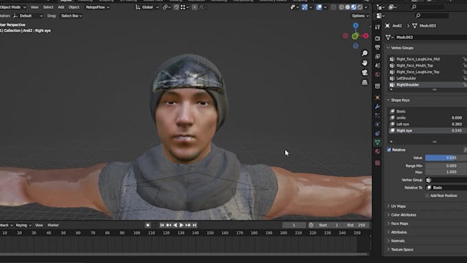 provide shape keys for 3d characters using blender