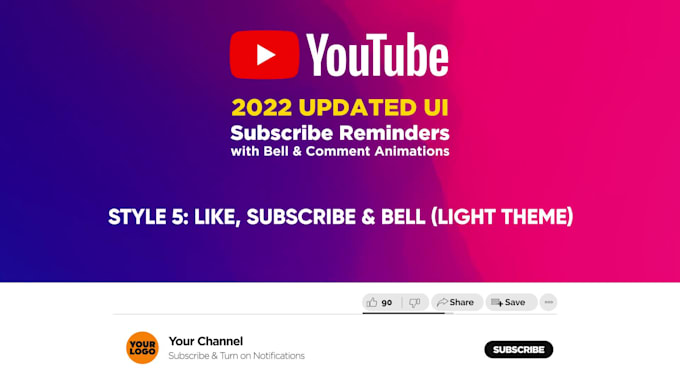 make the updated 2026 youtube subscribe bell and comment reminder animation