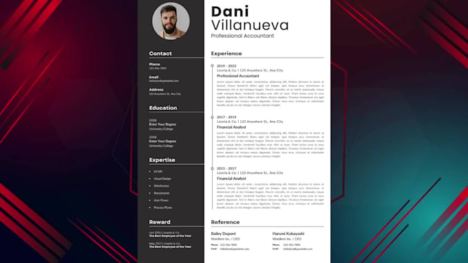 Design a professional cv or resume using ms word or canva by ...