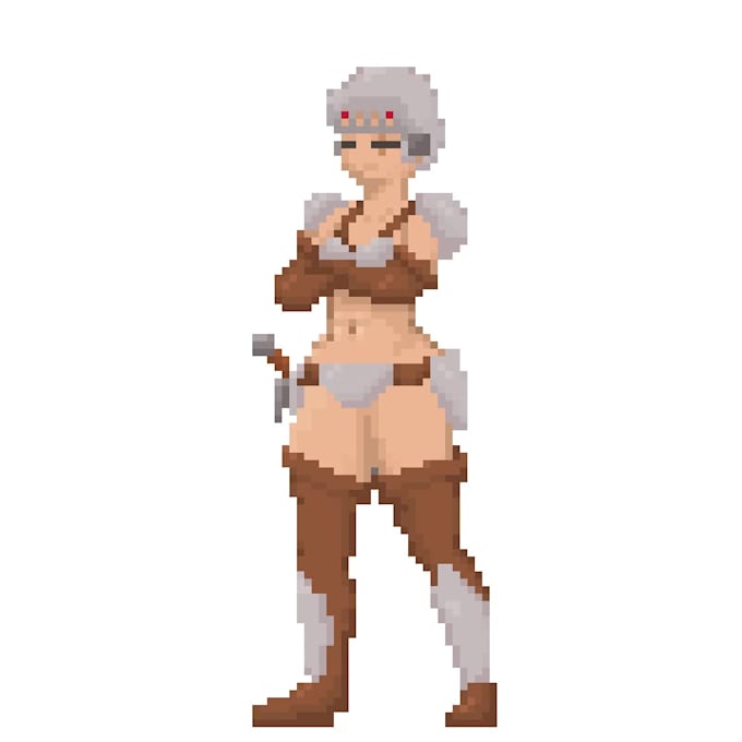 do a pixel art character with their basic animations
