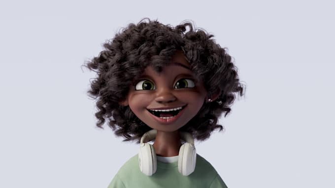 do 3d character design, 3d face rigging animation, 3d pixar style
