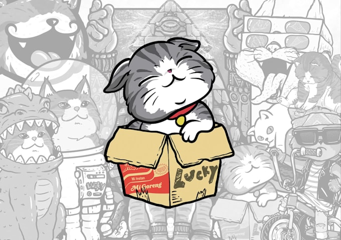 create awesome cat illustration