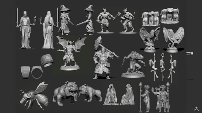 3d model sculpture character human anime for 3d printing