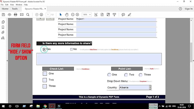 create pdf fillable form