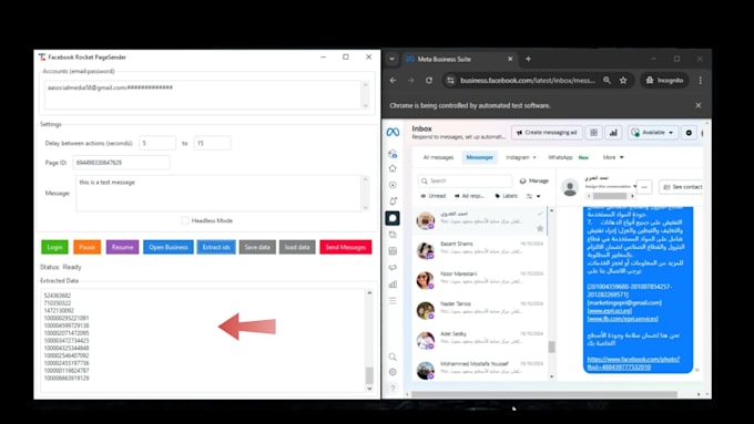 setup a marketing software on pc for facebook page clients remessaging