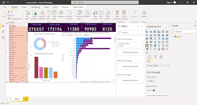 You will get a professional power bi report dashboard by Mariamburai ...