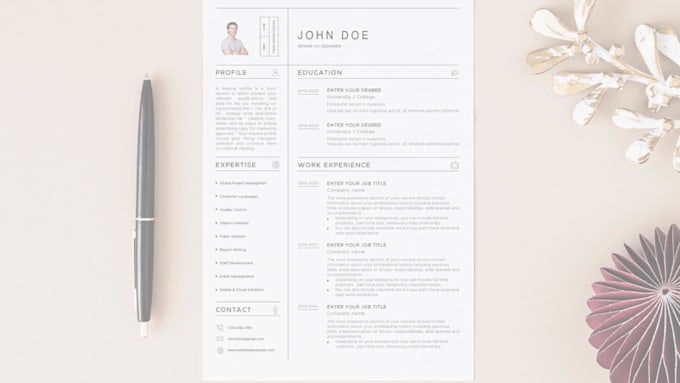 design a professional CV or resume in editable format
