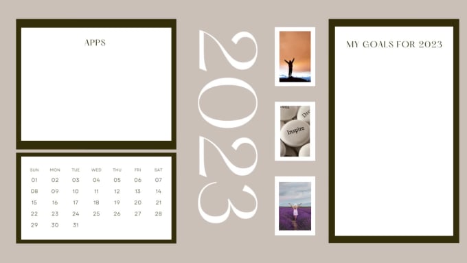 Create an elegant 2023 calendar organizer desktop wallpaper by ...
